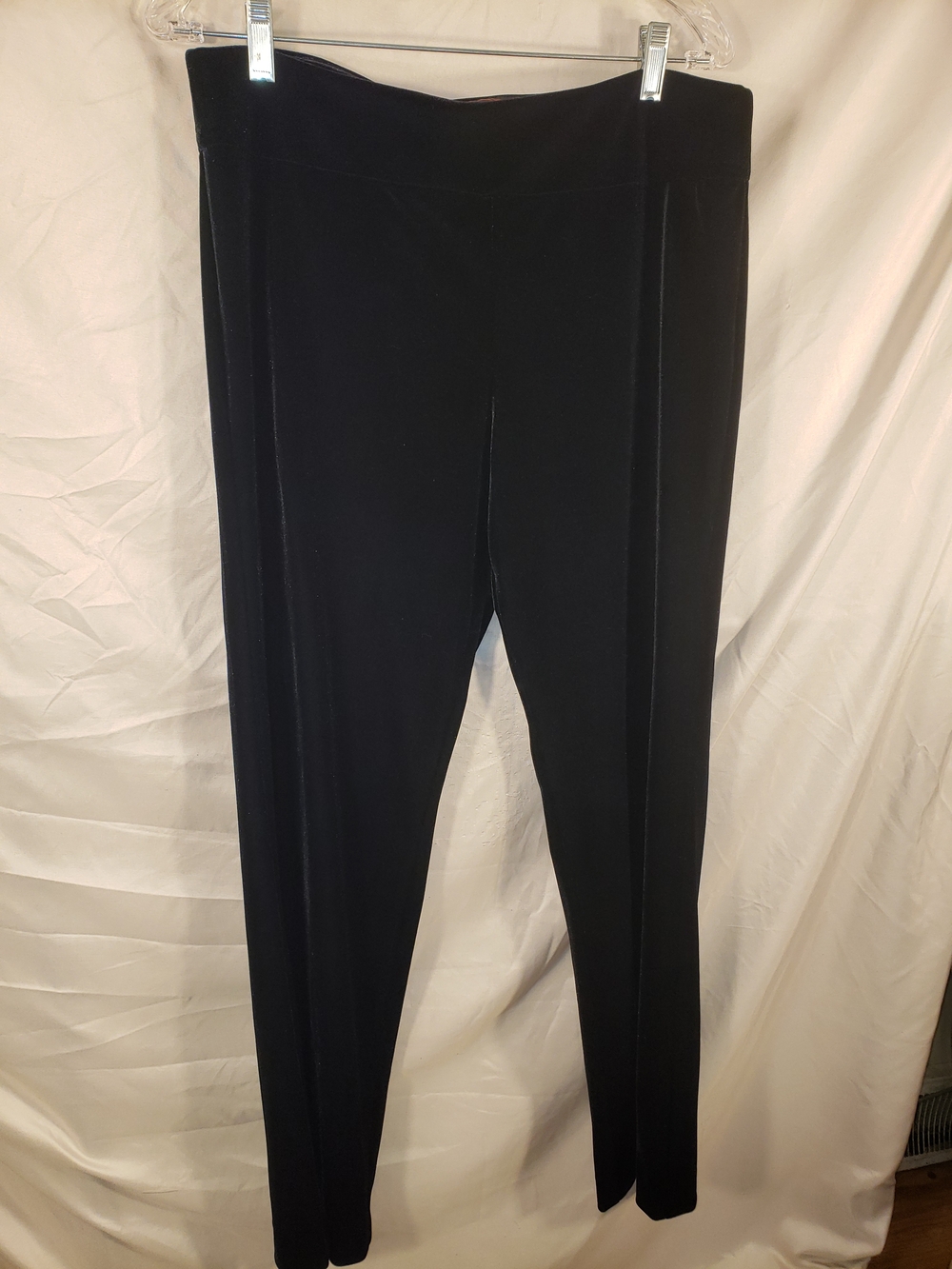 Sleek Krazy Larry Black Velvety Velour Pants for Women - 14